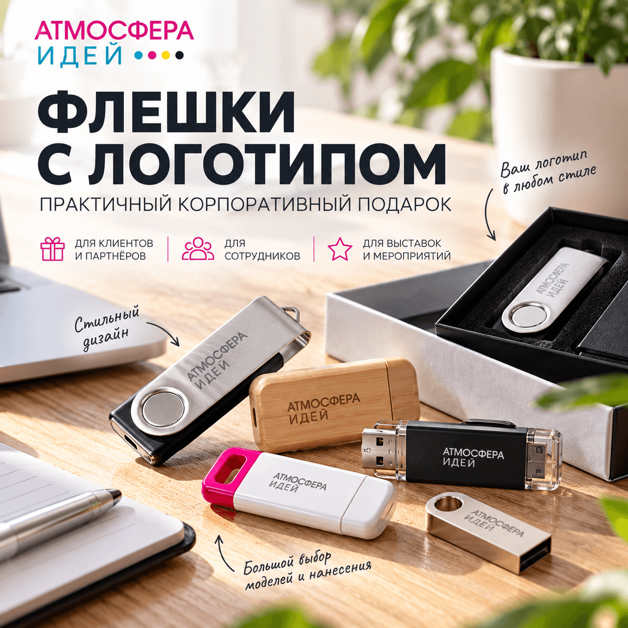 Флешки с логотипом как практичный корпоративный подарок
