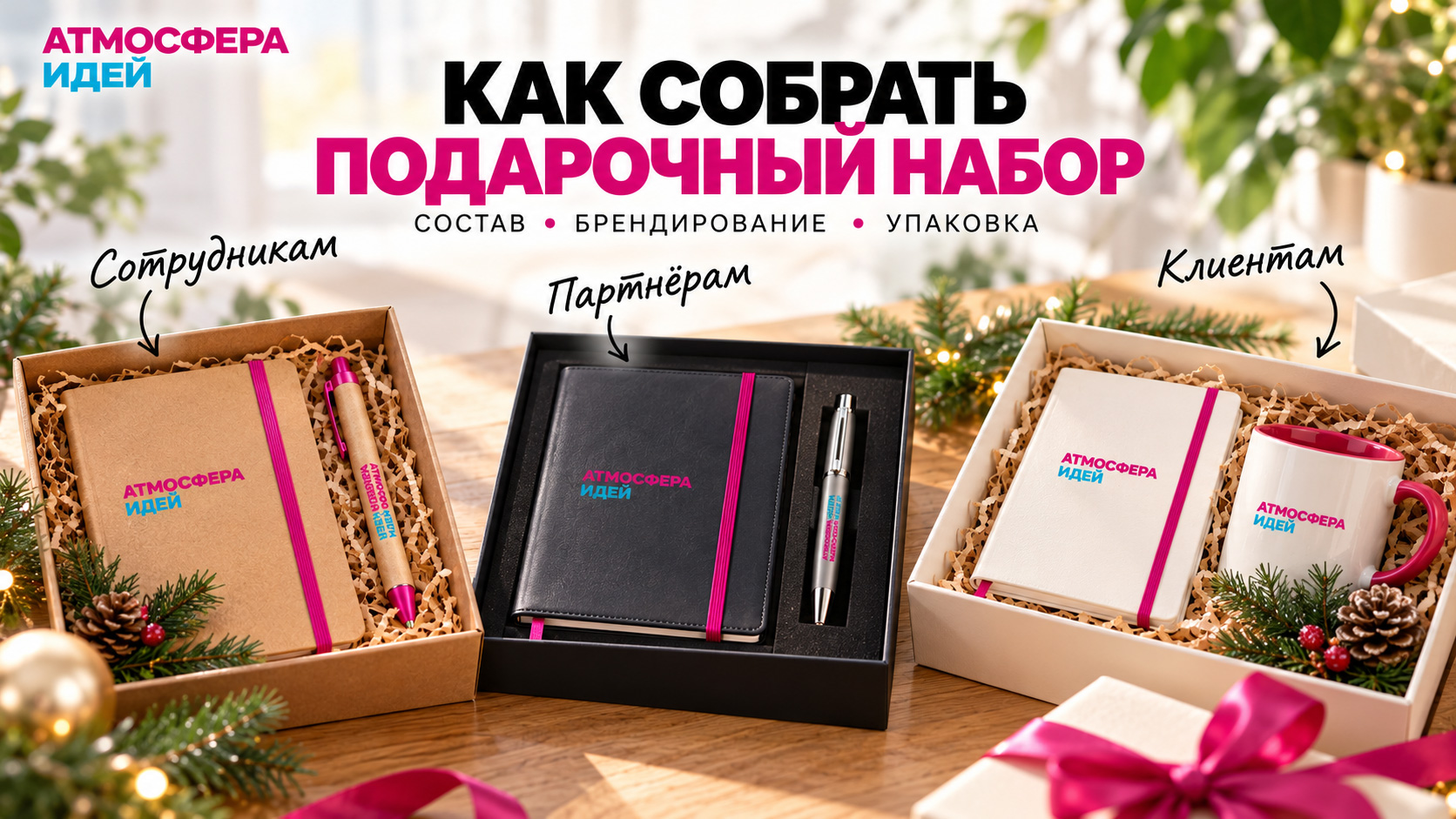 Три варианта корпоративных подарочных наборов для сотрудников, партнёров и клиентов